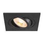 SLV New Tria 75 Spot Aluminium Schwarz Quadrat | Ausschnitt 75mm - Geeignet für 1x GU10 