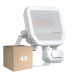 Mehrfachpackung 4x Ledvance Led-Scheinwerfer Aluminium Weiß 17W 2400lm 100D - 840 Kaltweiß | IP65 - Bewegungs- Und Lichtsensor - Symmetrisch