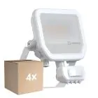 Mehrfachpackung 4x Ledvance Led-Scheinwerfer Aluminium Weiß 17W 2400lm 100D - 840 Kaltweiß | IP65 - Bewegungs- Und Lichtsensor - Symmetrisch